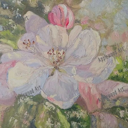 Blossoms Oil Painting Wall Art Large Flower Image Floral Design Art