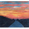 Country road in dramatic sunset