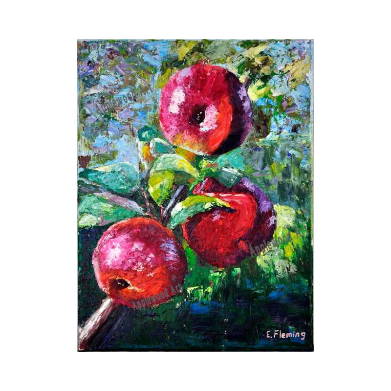A branch with red juicy apples