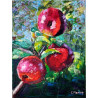 A branch with red juicy apples