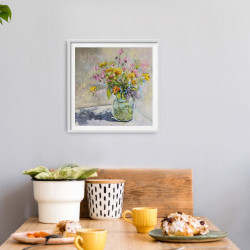 Bright Adstract Field Flowers in a Vase in Sunlight