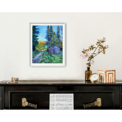 Strikingly Beautiful Silver Birch Tree with Autumny Bright Leaves