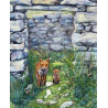 Ruined Cottage With Red Foxes in the West of Ireland Fine Art Grint