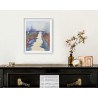 Giclèe Print of Winter Frozen Canal and a Bridge on a hazy day