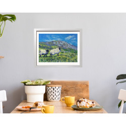 Irish Sheep on the Green Hills of Rural Western Ireland Giclèe Print