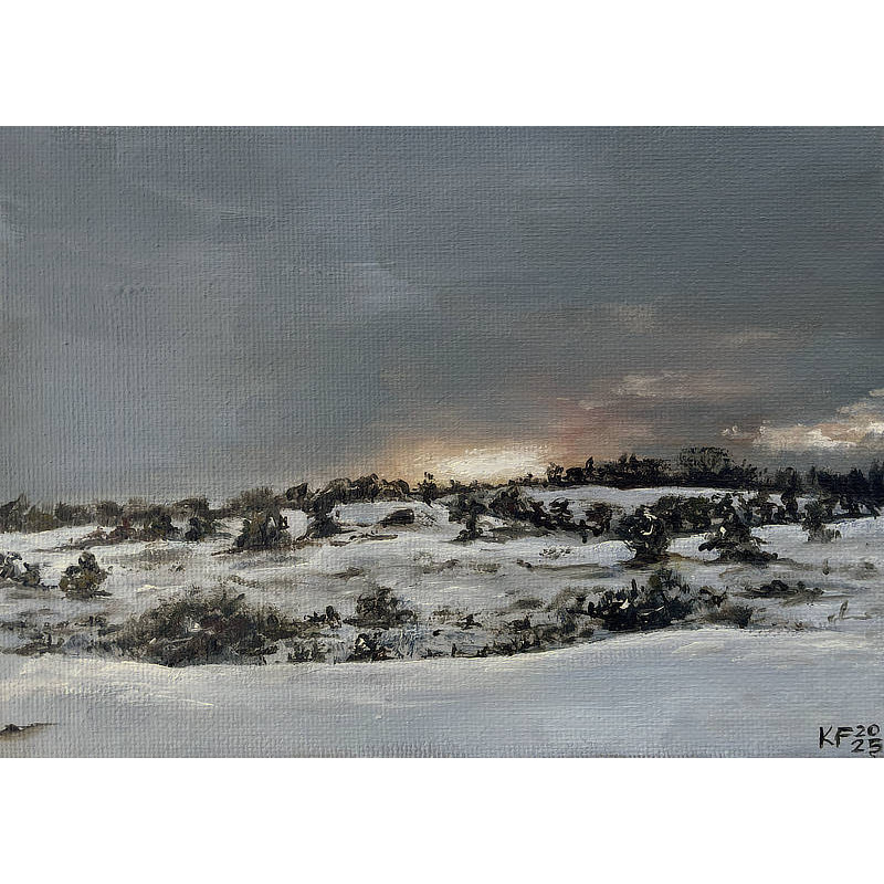Hills with snow in the morning