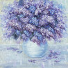 Inspirational Square Acrylic Painting of Lilacs