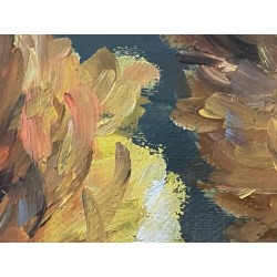 Beautiful Oil Painting of Yellow Flowers Chrysanthemums